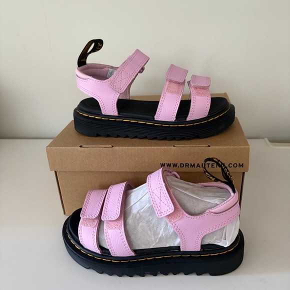 Dr. Martens Klaire Athena Leather Strap Sandals in Pale Pink US Kids Size 12 - Picture 1 of 14